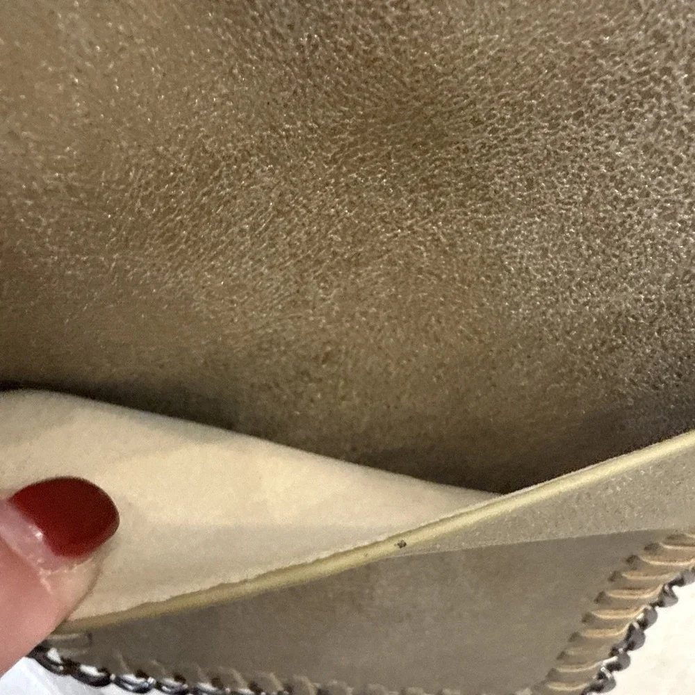 NEW Gold Metallic Faux Leather Crossbody Shoulder Purse Cell‎ Phone Bag Chain